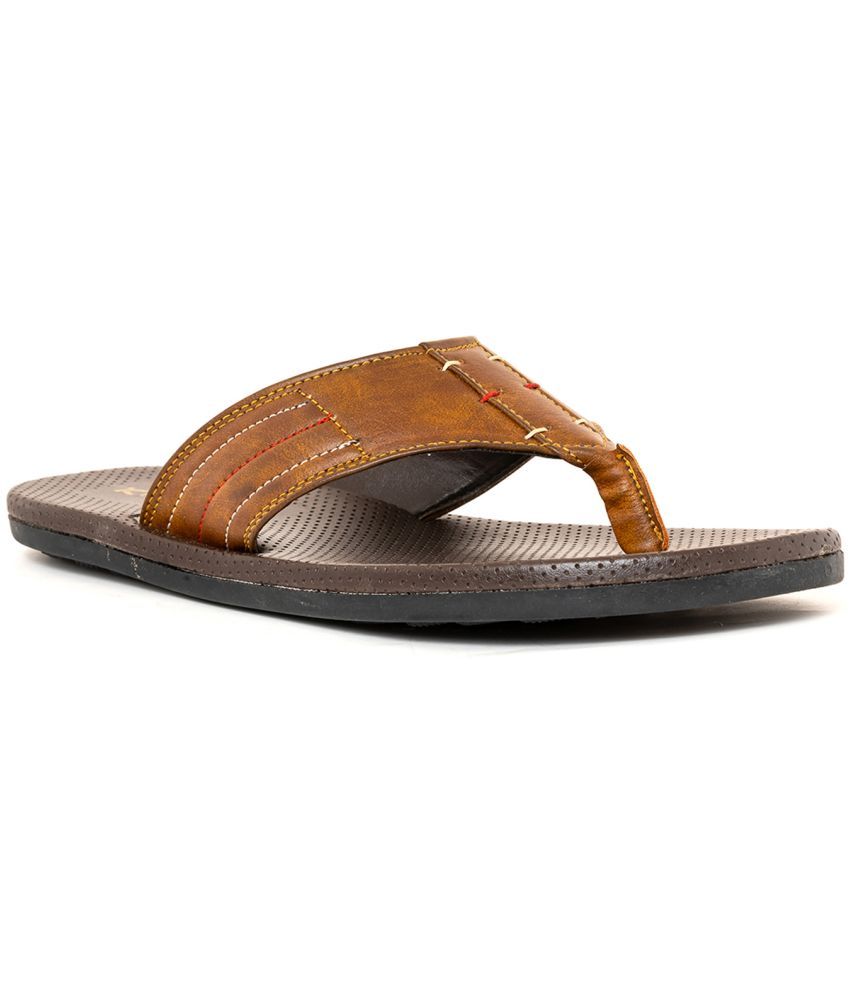     			KHADIM Brown Men's Slide Flip Flop