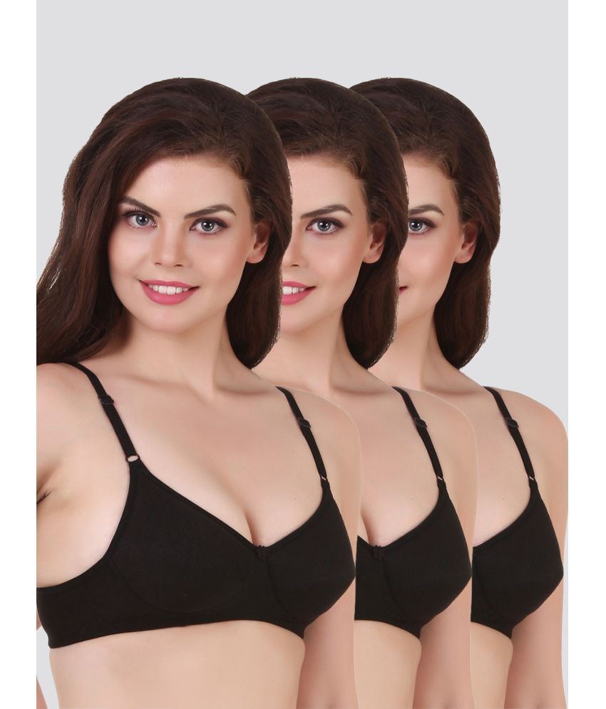     			Kalyani Pack of 3 Cotton Blend Heavily Padded Women's Everyday Bra ( Black ) MANJARI(F)