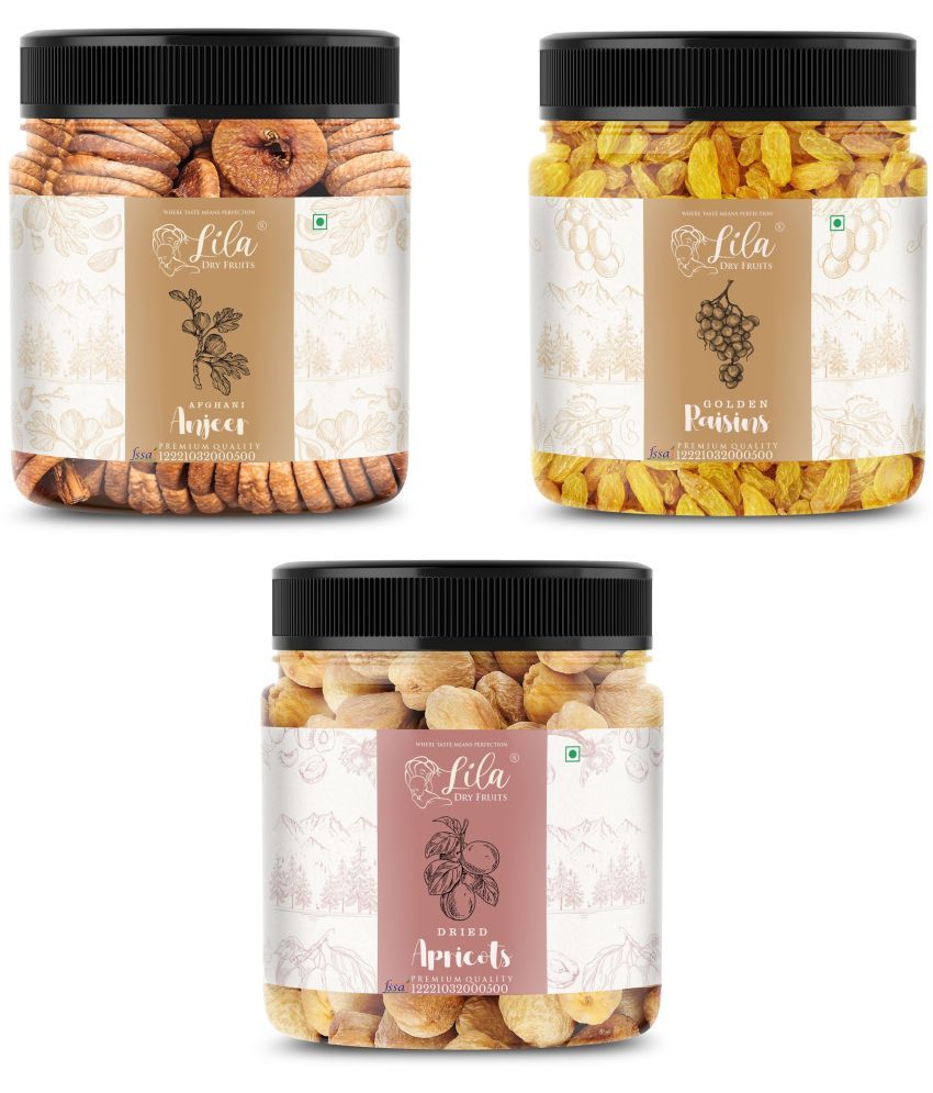     			Lila Dry Fruits Figs (500gm), Green Raisin(500 gm) & Apricot(500 gm) Combo | Dry Fruits Combo