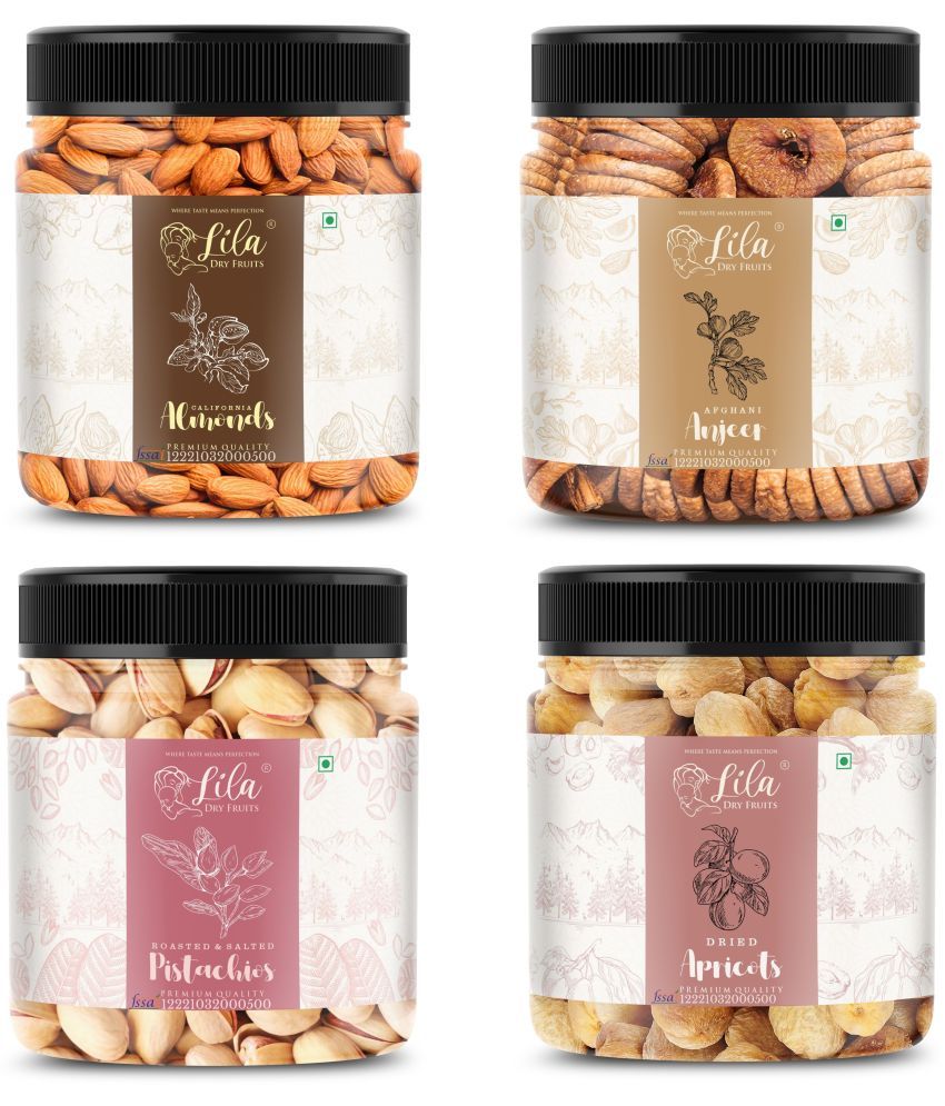     			Lila Dry Fruits Figs(250gm), Almond (250gm), Pistachios (250gm) & Apricots(250 gm)