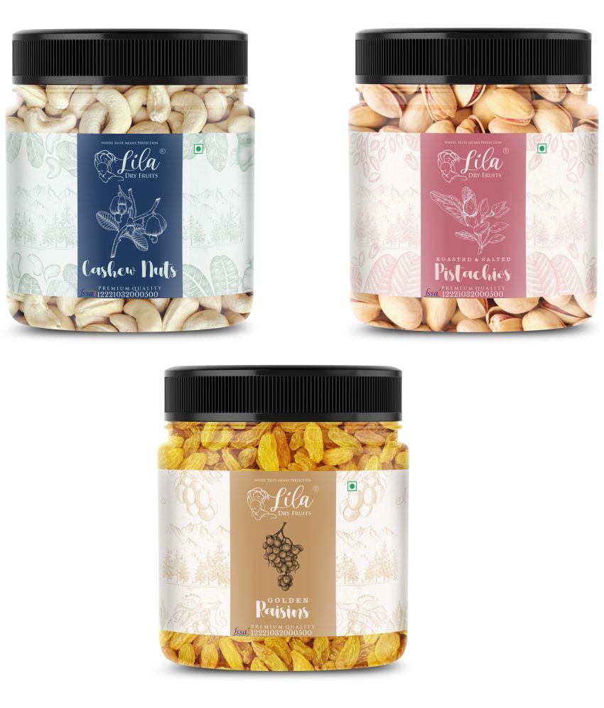     			Lila Dry Fruits Cashew (250gm), Pista(250gm) & Green Raisin(250 gm) Combo | Kaju Pista Kishmish