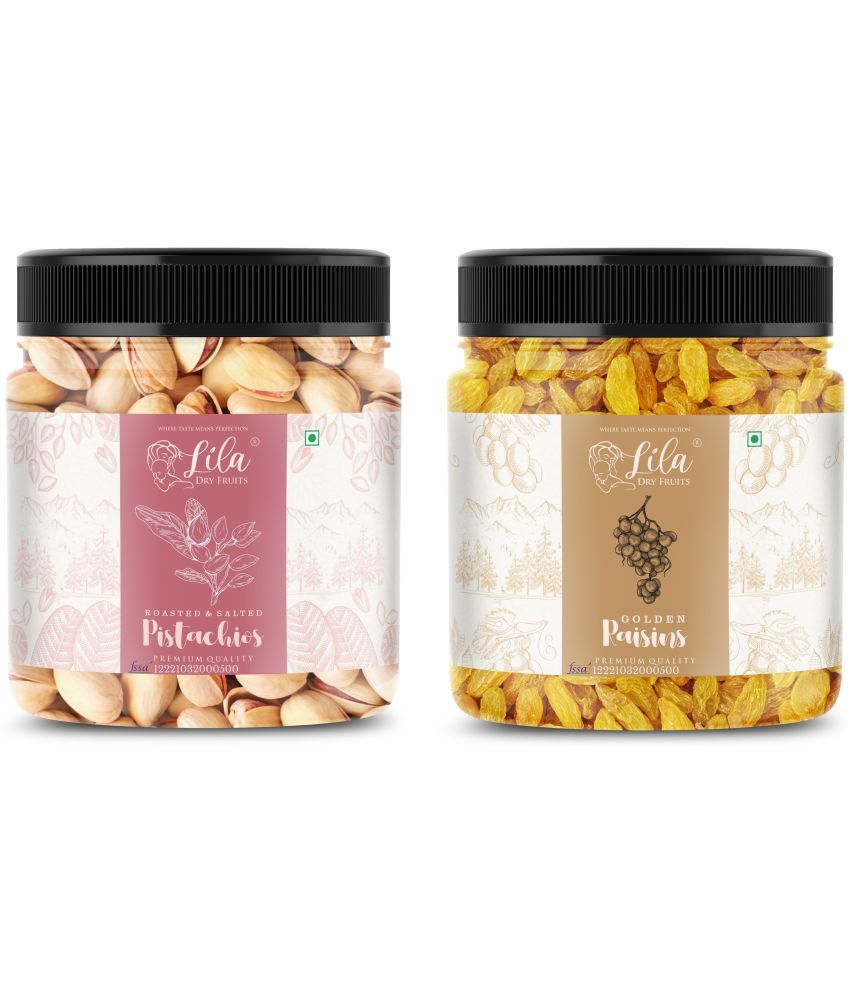     			Lila Dry Fruits Pistachios (500gm) & Golden Raisin(500gm) Combo | Pista Kishmish Combo