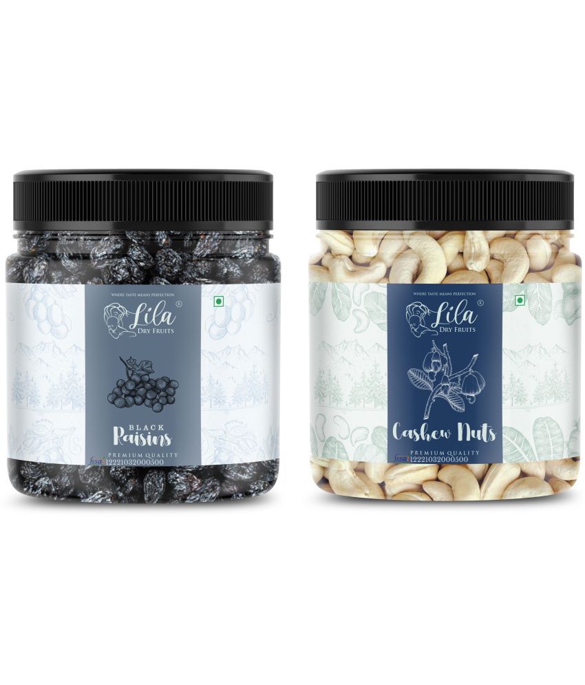     			Lila Dry Fruits Cashew (100gm) & Black Raisin(100gm) Combo | Kaju Kali Dakh Combo