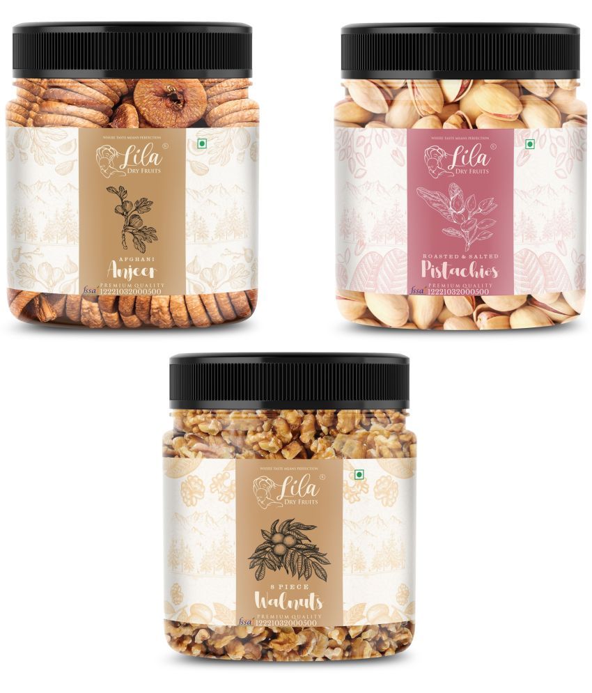     			Lila Dry Fruits Figs (250gm), Pista(250gm) & Walnut(250 gm) Combo | Kaju Pista Akhrot Combo