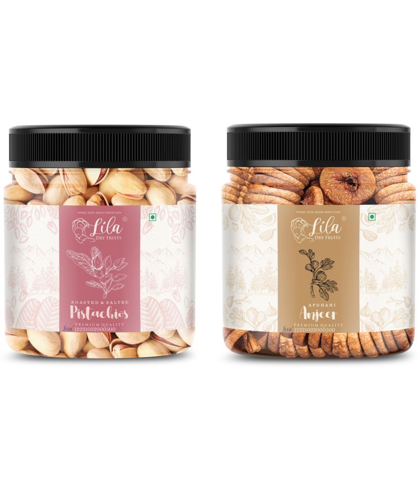     			Lila Dry Fruits Figs (500gm) & Pistachios(500gm) Combo | Anjeer NamkeenPista Combo