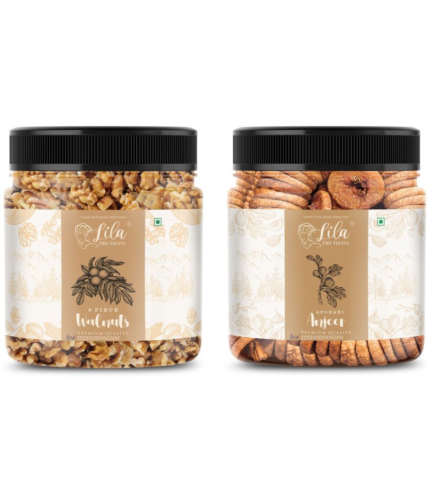     			Lila Dry Fruits Figs (500gm) & Walnuts(500gm) Combo | Anjeer Walnuts Combo