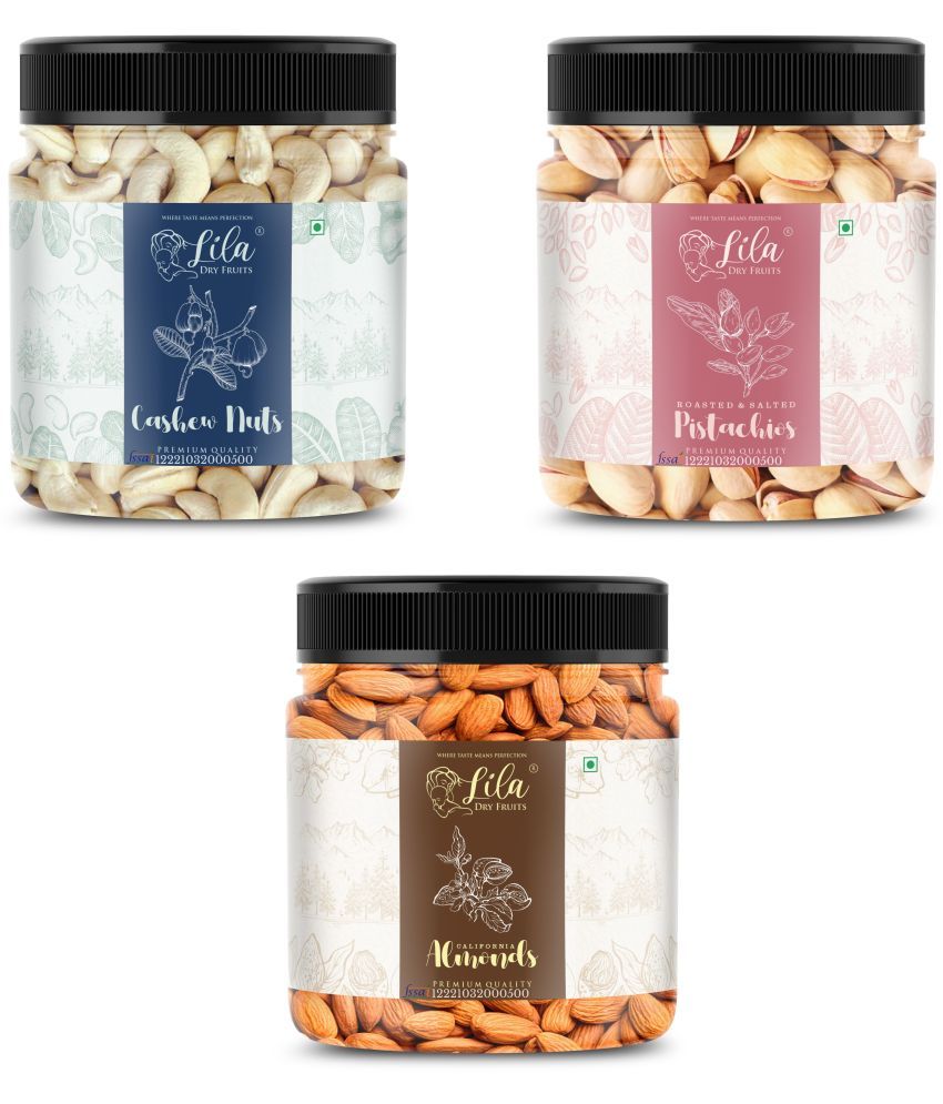     			Lila Dry Fruits Cashew (100gm),Almond(250gm) & Pistachios(100 gm) Combo | Kaju Badam Pista Combo