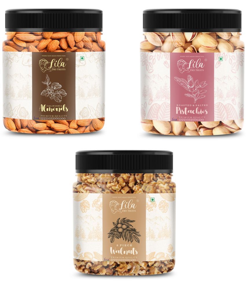     			Lila Dry Fruits Almond(500gm),Pistachios(500 gm)& Walnut(500gm) Combo | Badam Pista Akhrot Combo