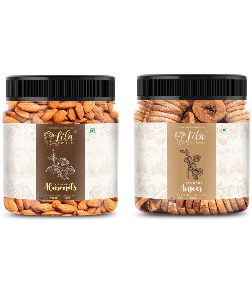     			Lila Dry Fruits Figs (250gm) & Almonds (250gm) Combo | Anjeer Badam Combo