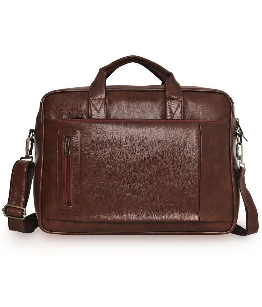     			Priority Brown Solid Messenger Bag