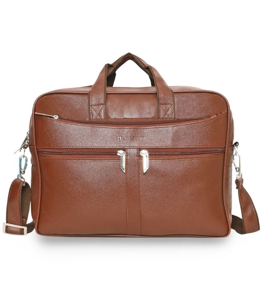     			Priority Tan Solid Messenger Bag