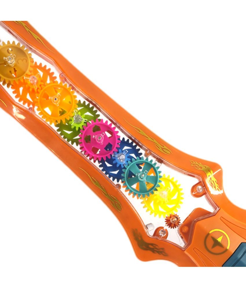     			TOY DEKHO  Transparent Gear Sword Toy for Kids/Transparent Concept Gear Sword Toy /  Gear Sword with 3D Colorful Dazzling Light,Dynamic Sound And Vibration Function for 3+ Years Girls/Boys.  (Multicolor)