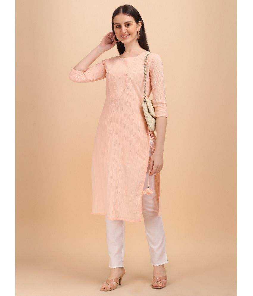     			TRAHIMAM Viscose Solid Kurti With Pants Women's Stitched Salwar Suit - Pink ( Pack of 1 )