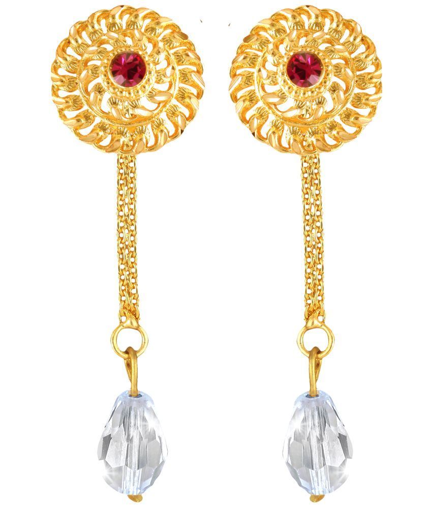     			Vighnaharta Golden Drop Earrings ( Pack of 1 )