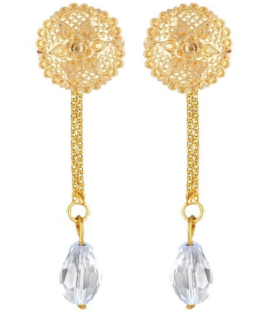     			Vighnaharta Golden Drop Earrings ( Pack of 1 )