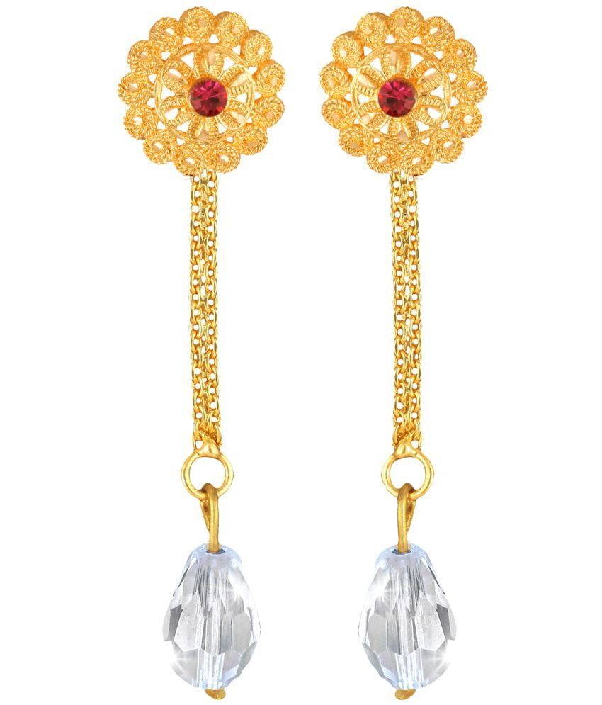     			Vighnaharta Golden Drop Earrings ( Pack of 1 )