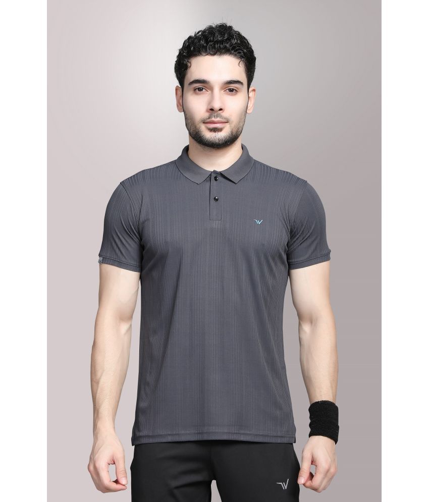     			WEWOK Polyester Regular Fit Solid Half Sleeves Men's Polo T Shirt - Grey ( Pack of 1 )