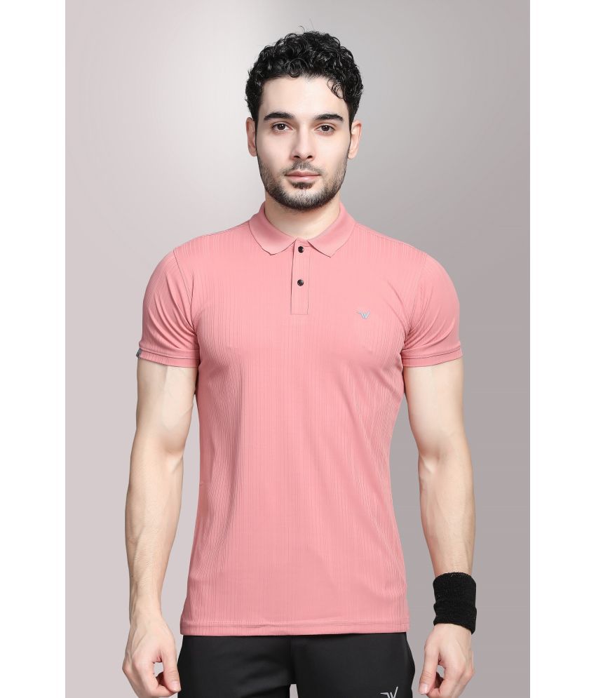     			WEWOK Polyester Regular Fit Solid Half Sleeves Men's Polo T Shirt - Pink ( Pack of 1 )