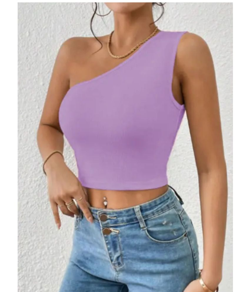     			Westchic Purple Cotton Blend Women's Crop Top ( Pack of 1 )