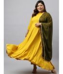 Janasya Rayon Solid Flared Women's Kurti with Dupatta - Mustard ( Pack of 1 )