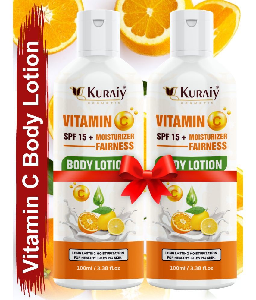     			KURAIY Beautiful Vitamin C Body Lotion Whitening Moisturizing Body Moisrurizer Lotion Pack Of 2