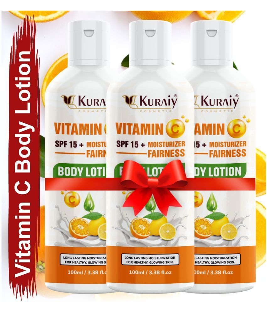     			KURAIY Beautiful Vitamin C Body Lotion Whitening Moisturizing Body Moisrurizer Lotion Pack Of 3