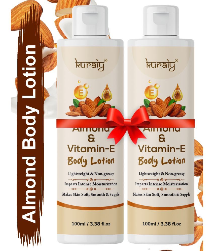     			KURAIY Body Lotion skin whitening Moisturizing Almond Body Lotion skin lightening Lotion Pack Of 3