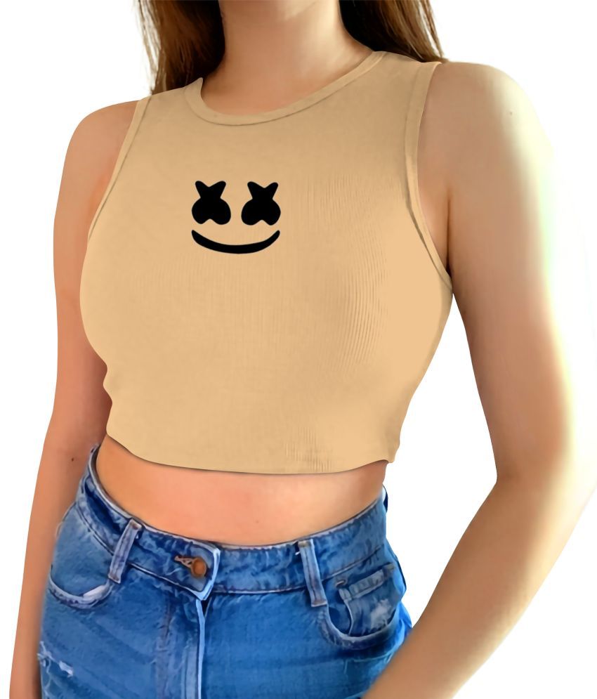     			fashion and youth Beige Cotton Blend Women's Crop Top ( Pack of 1 )