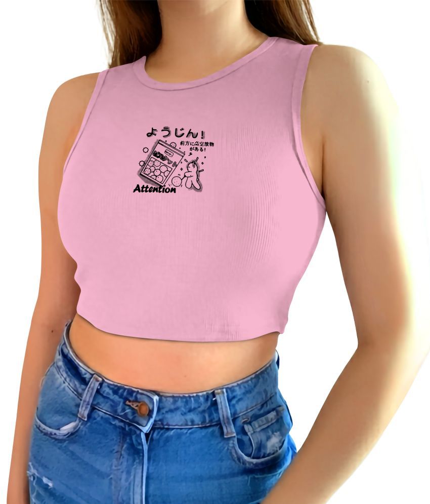     			fashion and youth Pink Cotton Blend Women's Crop Top ( Pack of 1 )