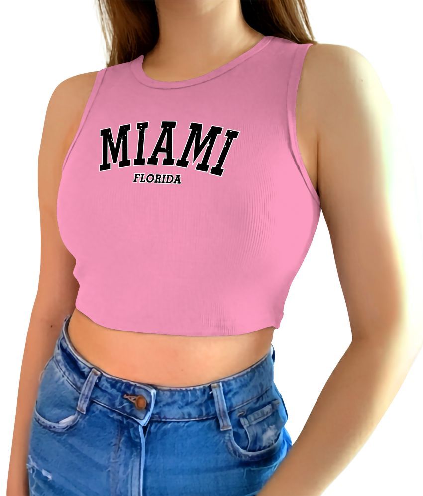     			fashion and youth Pink Cotton Blend Women's Crop Top ( Pack of 1 )