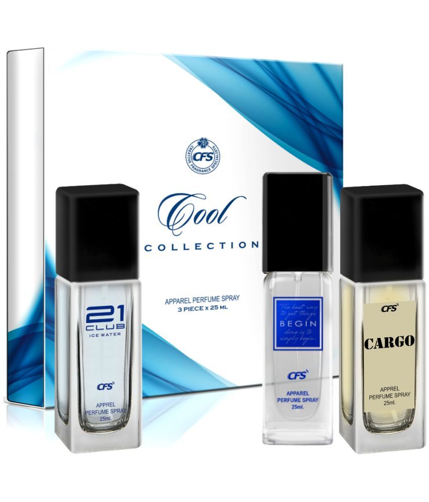     			CFS Cool Collection Unisex Perfume Gift Set Ice Water, Begin Blue, Cargo Khakhi 25ml Each