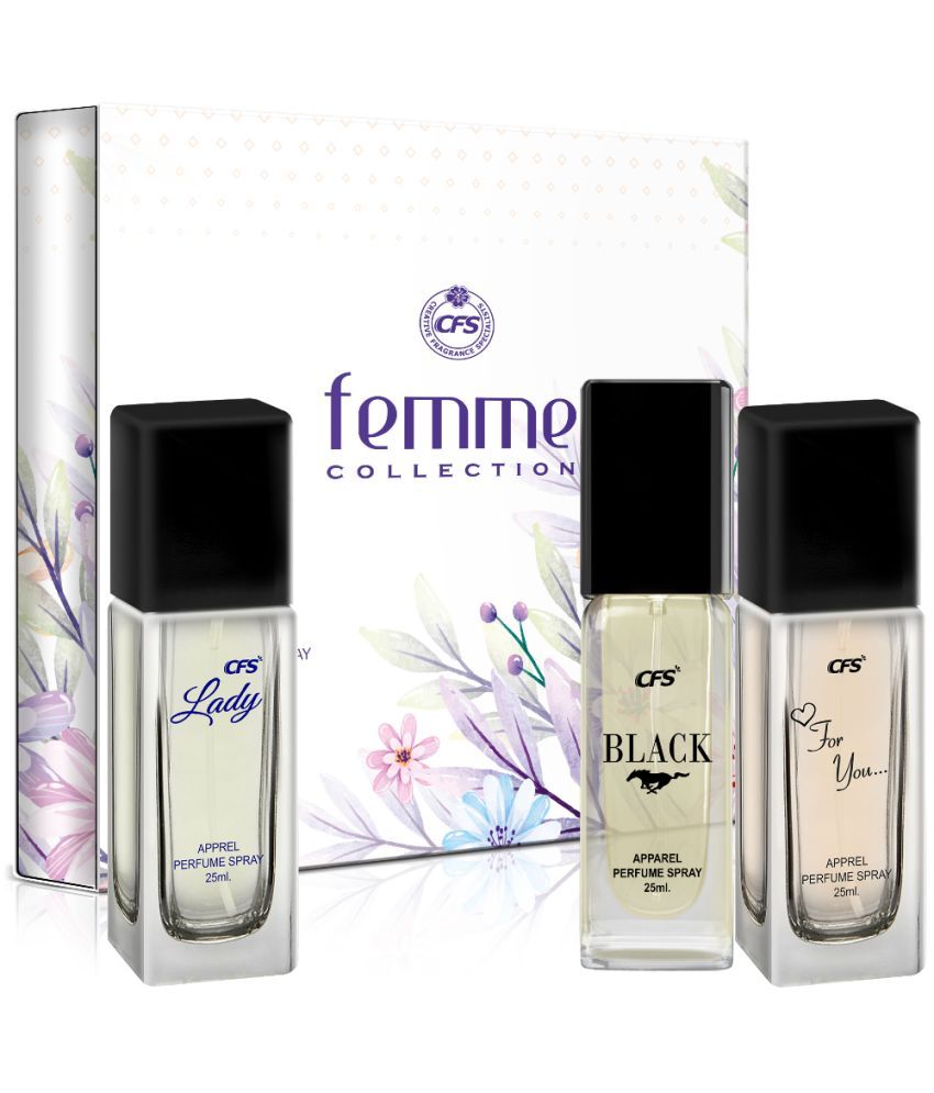     			CFS Femme Collection Unisex Perfume Gift Set For You, Lady, Black 25ml Each