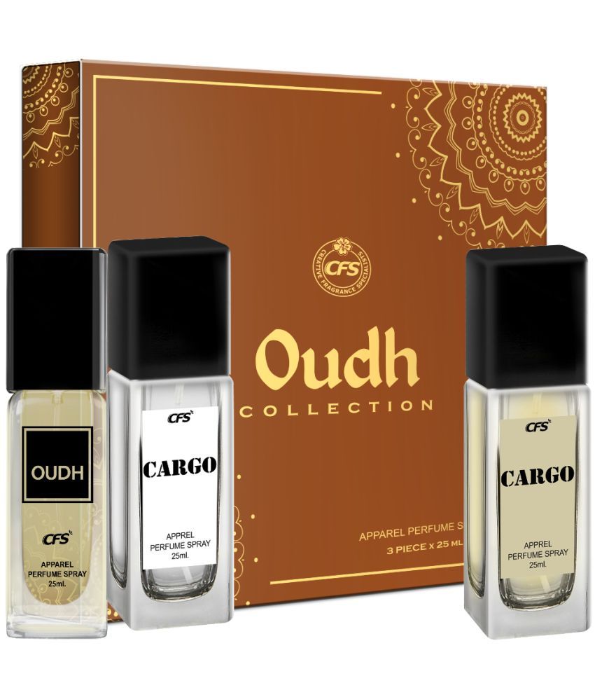     			CFS Oudh Collection Unisex Perfume Gift Set Oudh Black, Cargo Khakhi, Cargo White 25ml Each