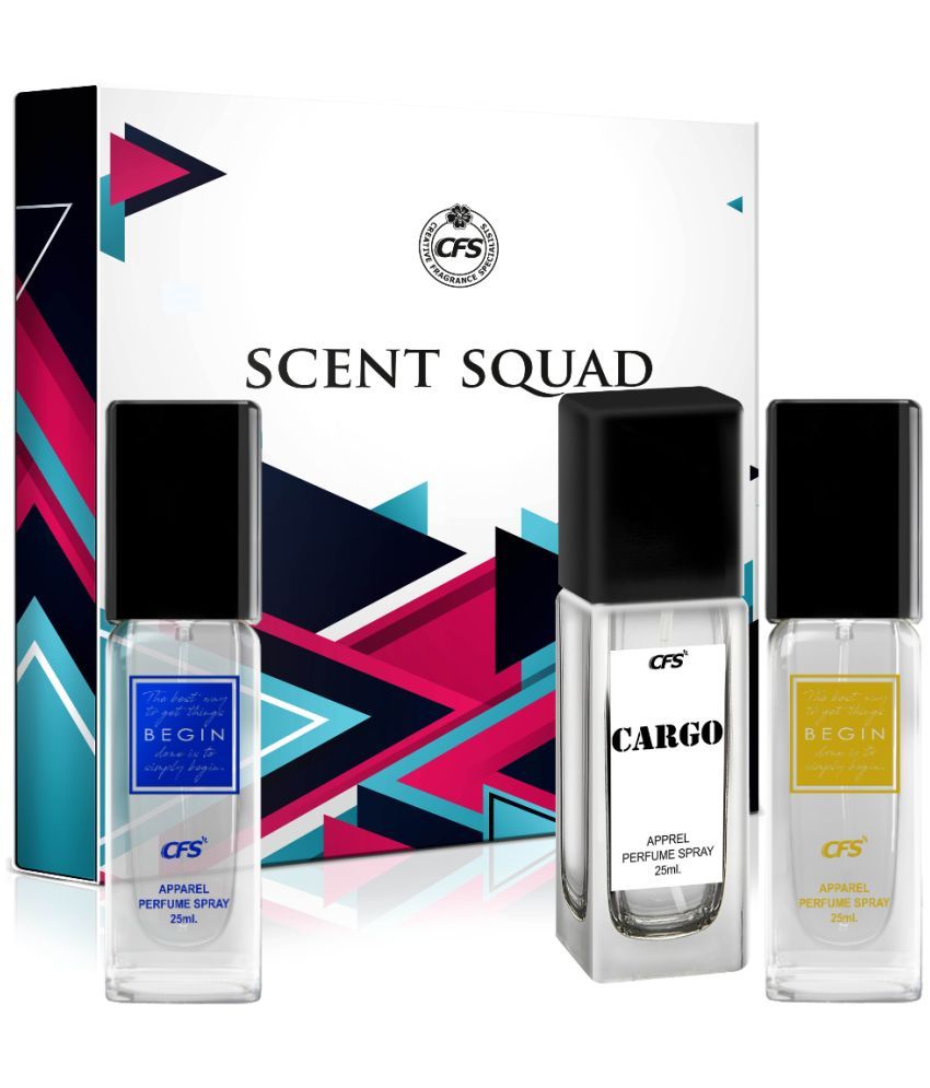     			CFS Scent Squad Unisex Perfume Gift Set Begin Blue, Begin Gold, Cargo White 25ml Each