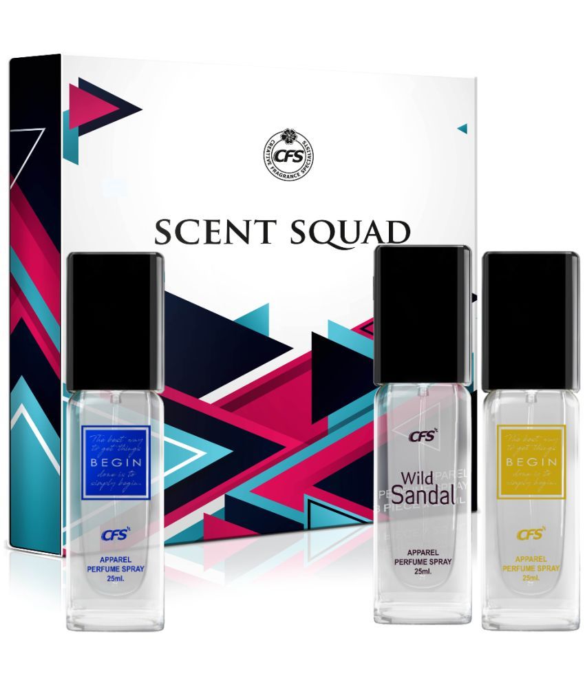     			CFS Scent Squad Unisex Perfume Gift Set Begin Blue, Begin Gold, Wild Sandal 25ml Each