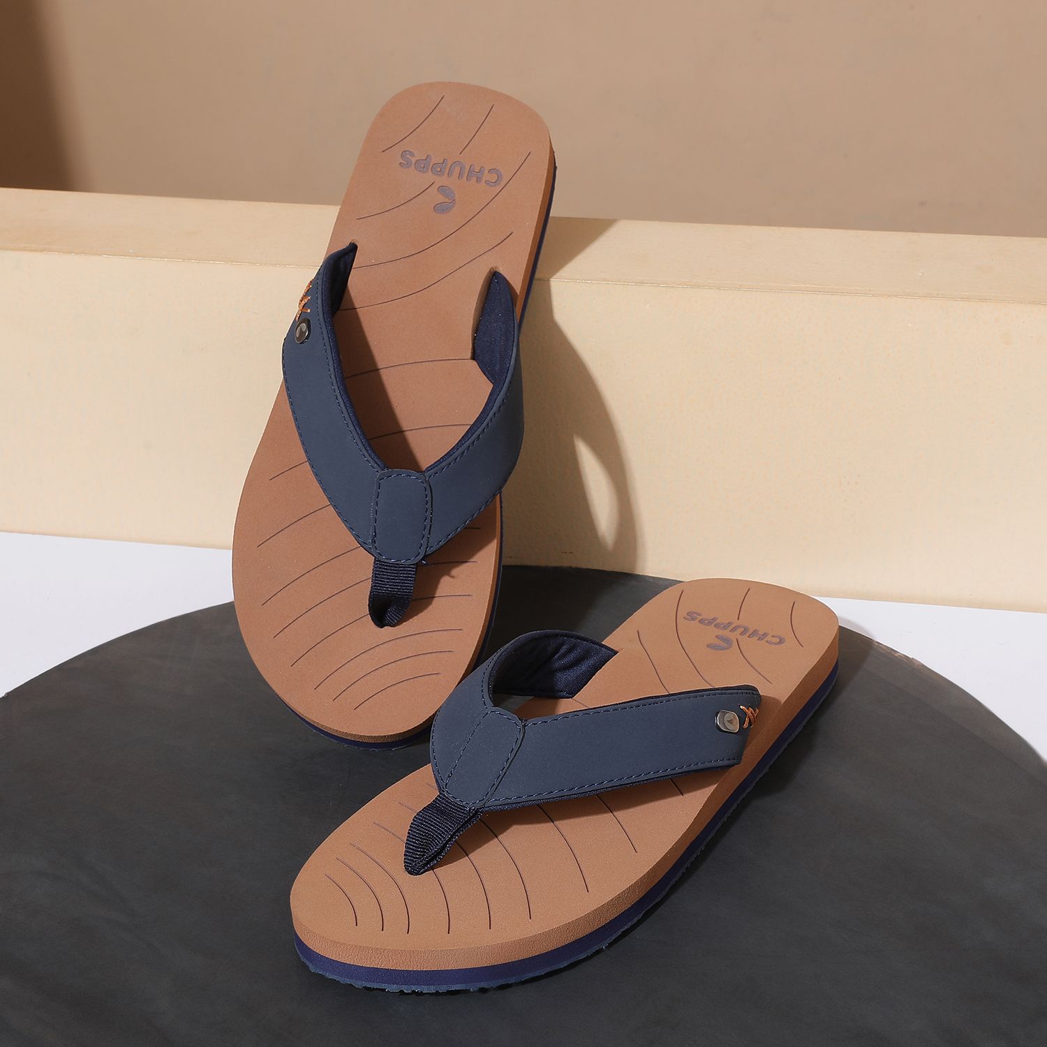     			CHUPPS Tan Men's Slide Flip Flop