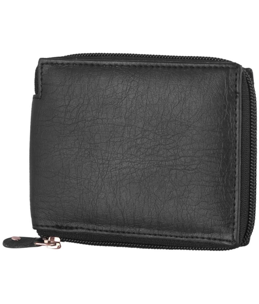     			Eugenie Club Black Leather Men's Zip Around Wallet ( Pack of 1 )
