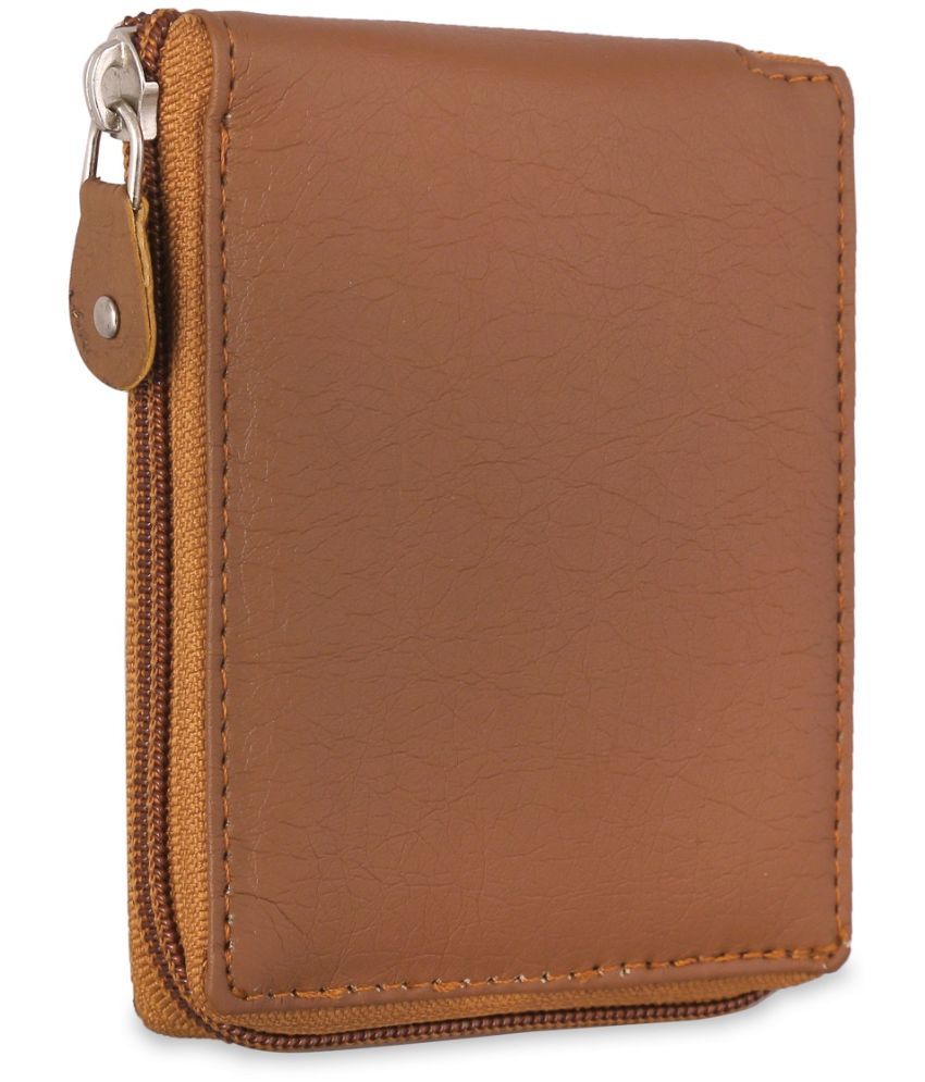     			Eugenie Club Brown/Tan Leather Men's Regular Wallet,Zip Around Wallet,RFID Wallet ( Pack of 1 )