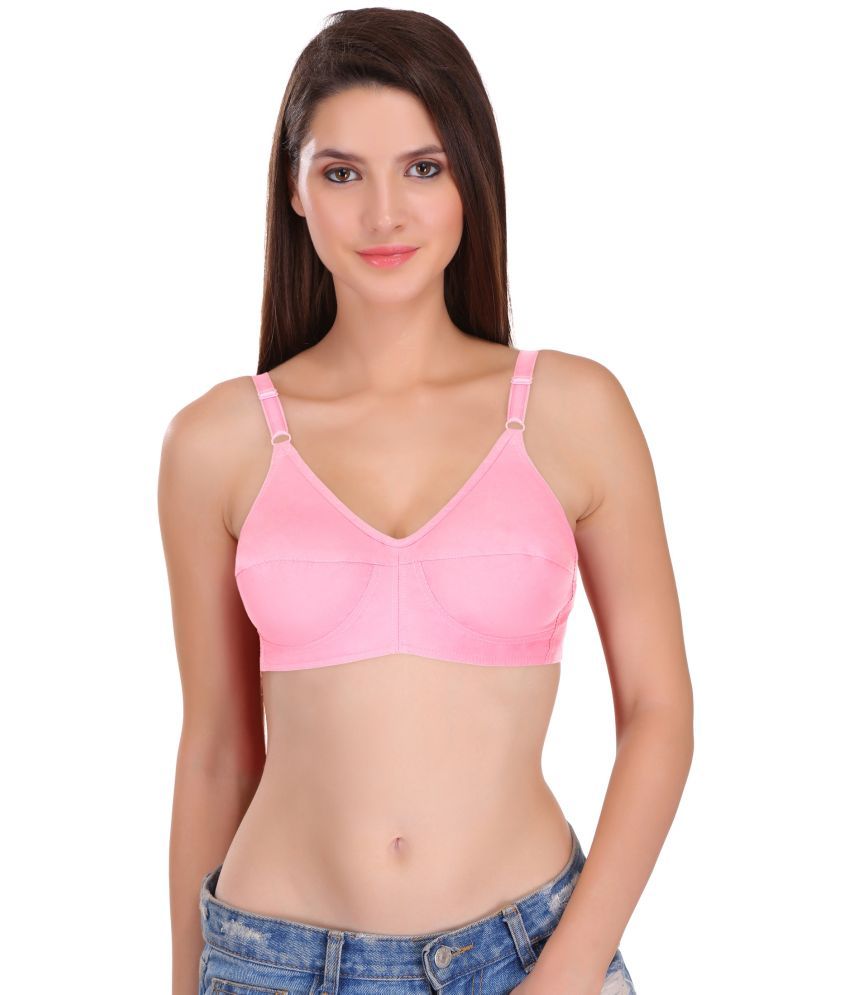     			Featherline Cotton Blend Non Padded Women's Everyday Bra ( Pink ) SOUMYA ELASTIC