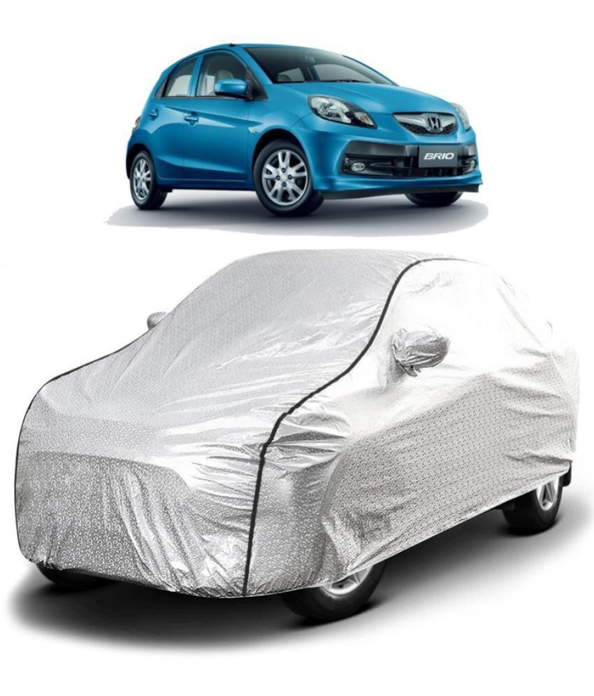     			GOLDKARTZ Car Body Cover for Honda Brio With Mirror Pocket ( Pack of 1 ) , Silver