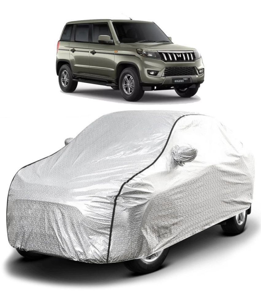     			GOLDKARTZ Car Body Cover for Mahindra Bolero With Mirror Pocket ( Pack of 1 ) , Silver