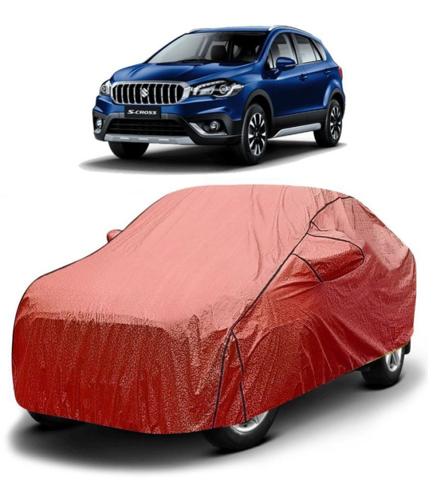     			GOLDKARTZ Car Body Cover for Maruti Suzuki S-Cross With Mirror Pocket ( Pack of 1 ) , Red