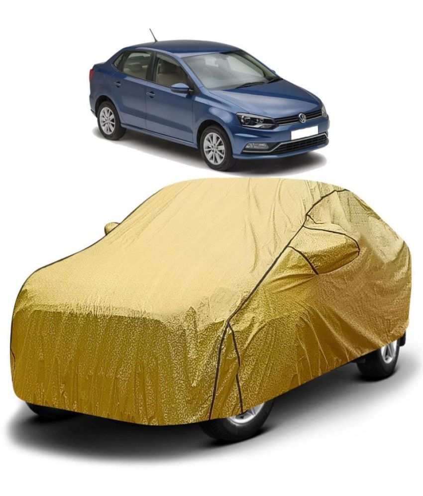     			GOLDKARTZ Car Body Cover for Volkswagen Ameo With Mirror Pocket ( Pack of 1 ) , Golden