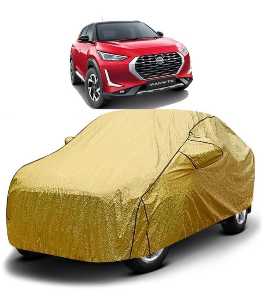     			GOLDKARTZ Car Body Cover for Nissan All Car Models With Mirror Pocket ( Pack of 1 ) , Golden