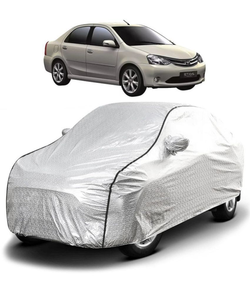     			GOLDKARTZ Car Body Cover for Toyota Etios With Mirror Pocket ( Pack of 1 ) , Silver