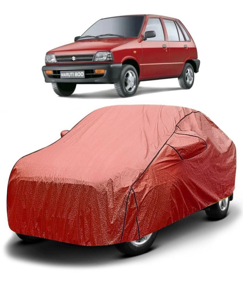     			GOLDKARTZ Car Body Cover for Maruti Suzuki 800 With Mirror Pocket ( Pack of 1 ) , Red