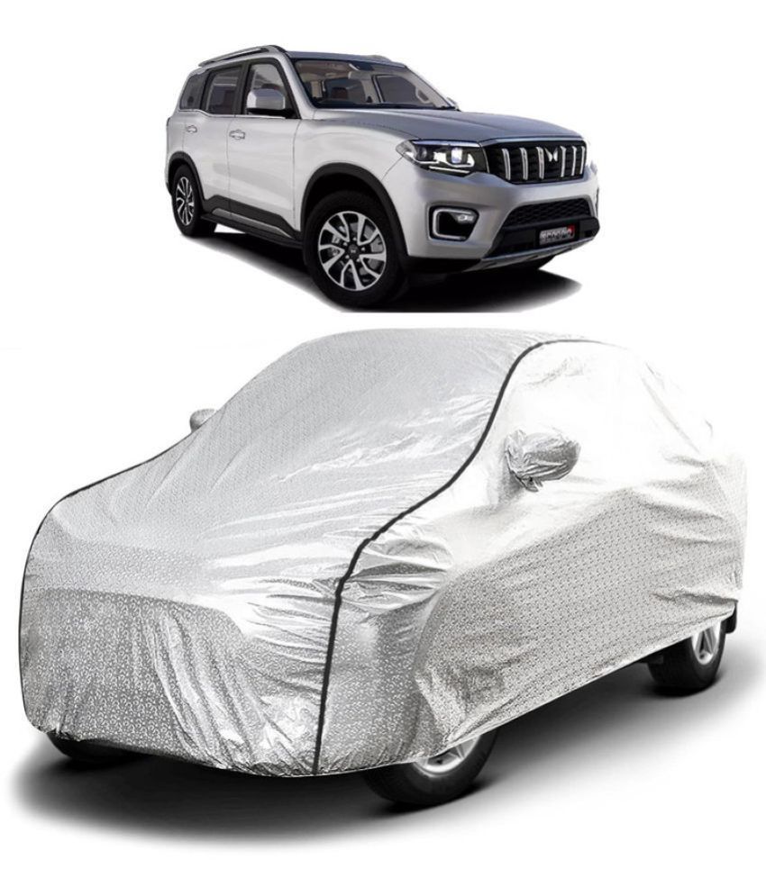     			GOLDKARTZ Car Body Cover for Mahindra Scorpio With Mirror Pocket ( Pack of 1 ) , Silver
