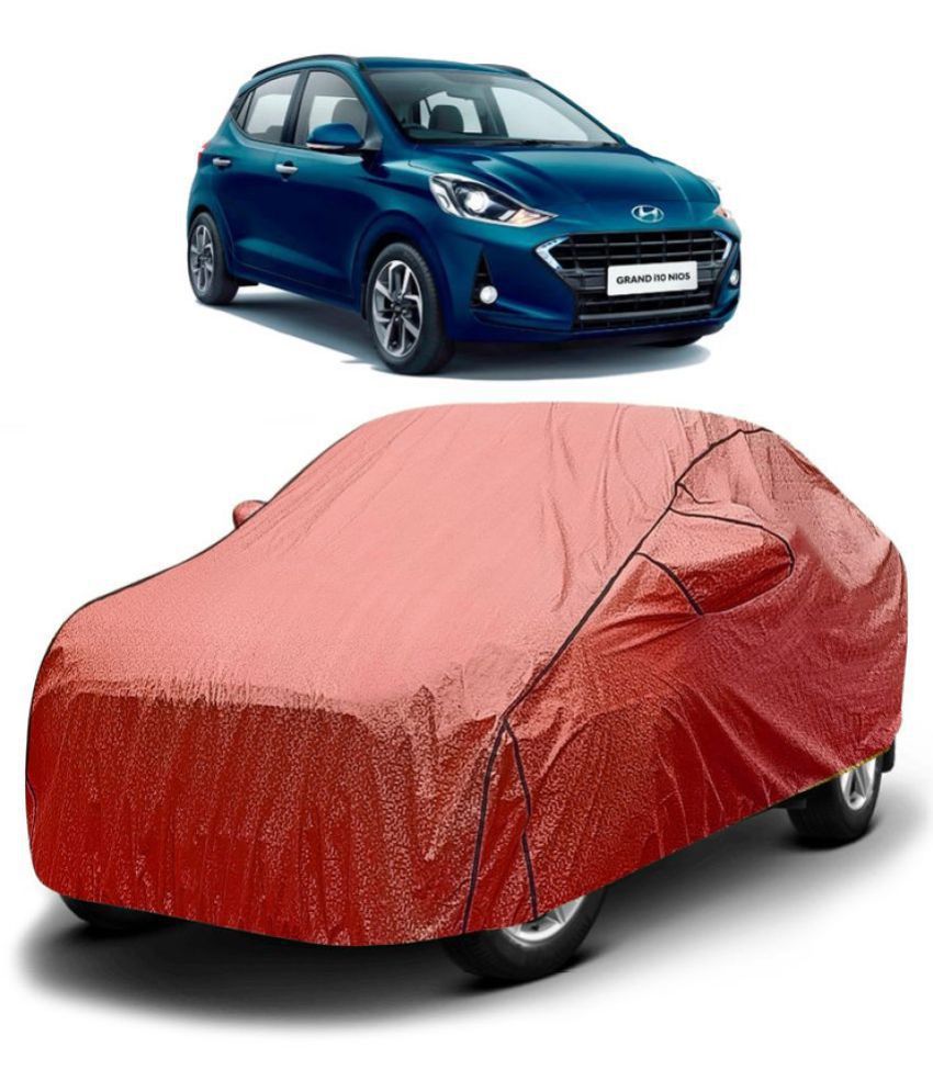     			GOLDKARTZ Car Body Cover for Hyundai Grand i10 With Mirror Pocket ( Pack of 1 ) , Red