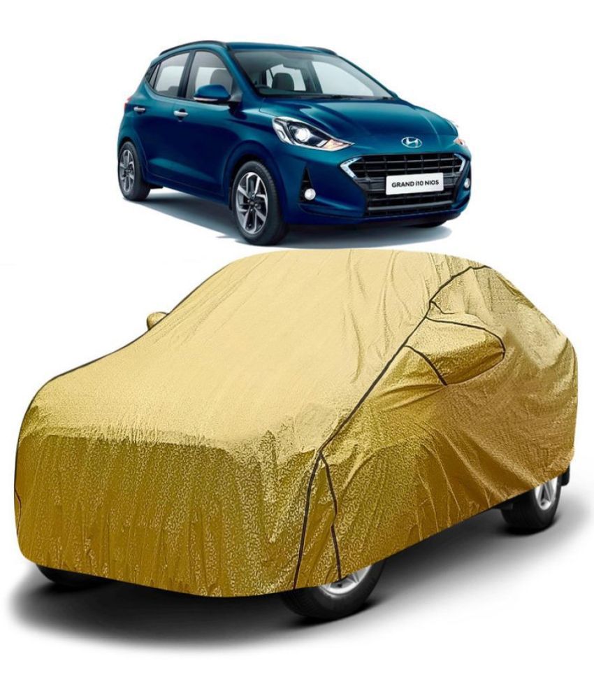     			GOLDKARTZ Car Body Cover for Hyundai Grand i10 With Mirror Pocket ( Pack of 1 ) , Golden