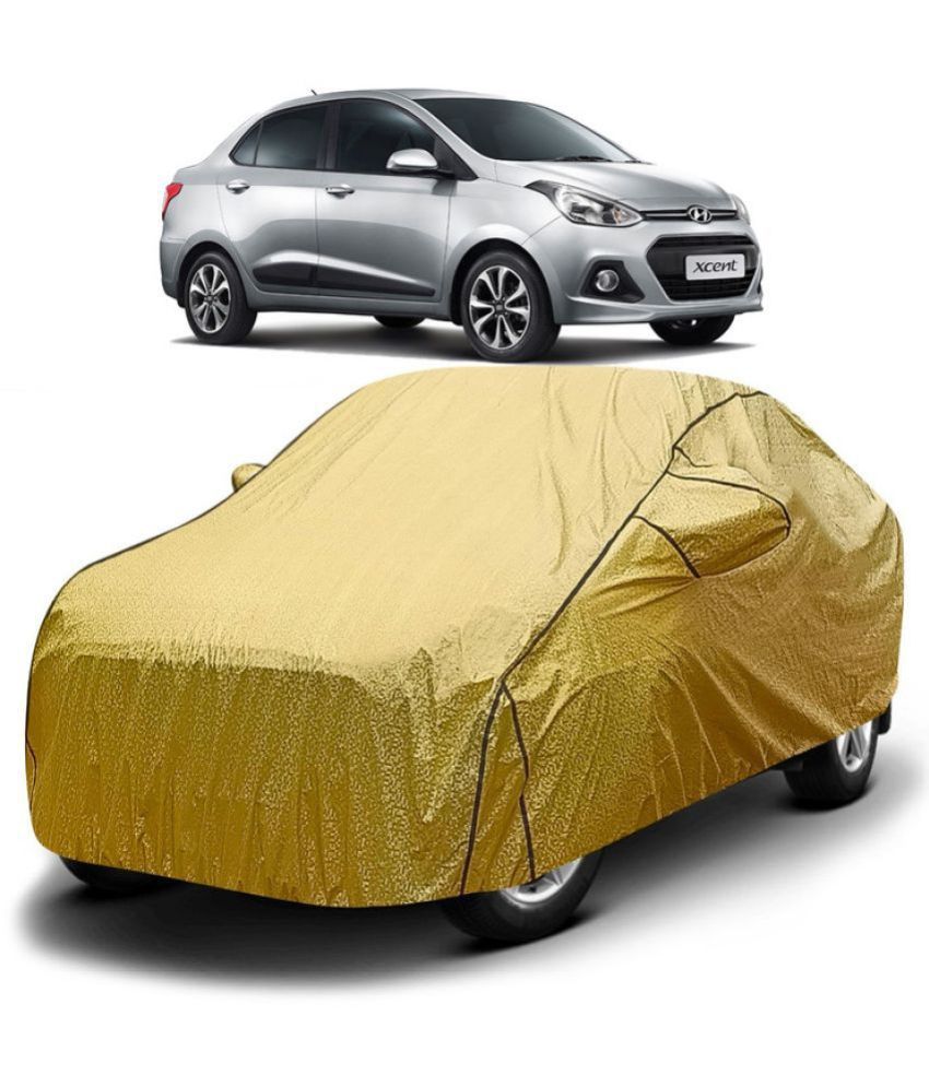     			GOLDKARTZ Car Body Cover for Hyundai Xcent With Mirror Pocket ( Pack of 1 ) , Golden